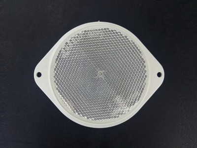 Reflex reflector white with ears, circular D80mm (the diameter of the reflective surface)