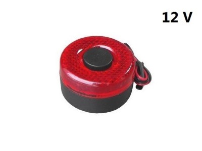 Backup alarm with light 12V red
