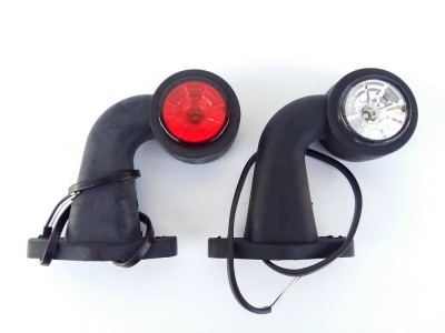 Position lamp LED 12/24V white-red short curved