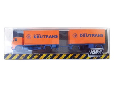 Automodell LIAZ Deutrans Box mit Anhänger, Maßstab: 1:87, IGRA