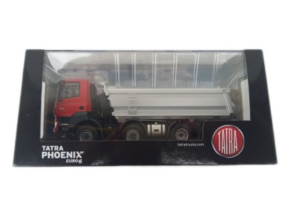 Automodel Tatra Phoenix EURO 6, mierka: 1:43, FOX toys, farba: červená kabína, strieborná korba
