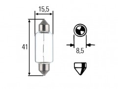 Light bulb 24V 10W C10W sulphite