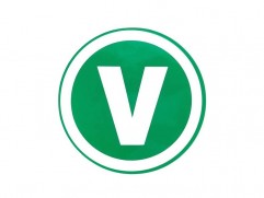 Sticker with the label V (D15 cm)