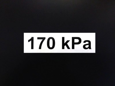 Aufkleber Druck 170 kPa