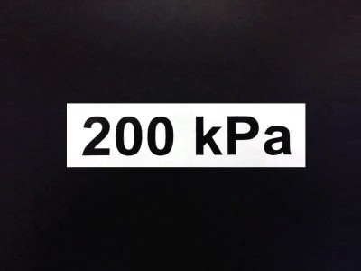 Aufkleber Druck 200 kPa