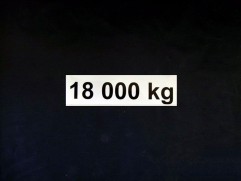 Sticker max. weight 18000 kg