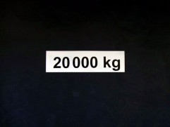 Samolepka max. hmotnosť 20000 kg