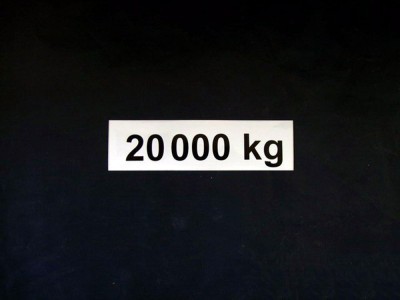 Aufkleber max. Gewicht 20000 kg
