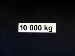 Sticker max. weight 10000 kg