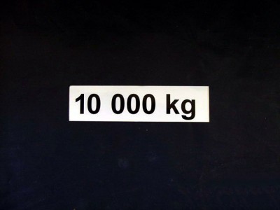 Sticker max. weight 10000 kg