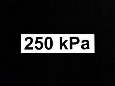 Aufkleber Druck 250 kPa