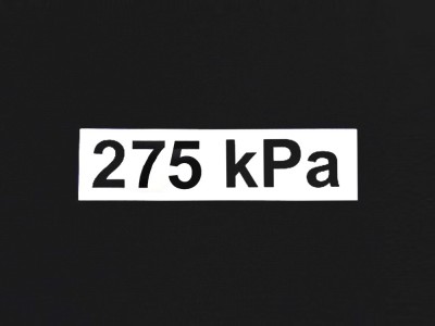 Sticker pressure 275 kPa
