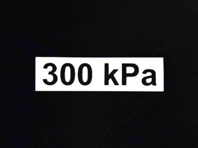 Sticker pressure 300 kPa