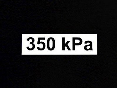 Aufkleber Druck 350 kPa