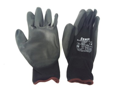 Work gloves Bunting Black CERVA nylon XXL/11 (price is for one pair)