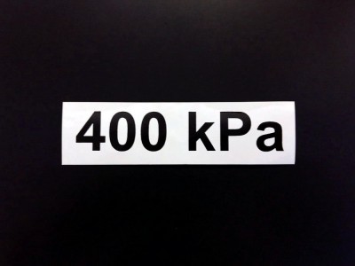 Sticker pressure 400 kPa