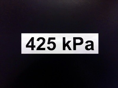 Sticker pressure 425 kPa