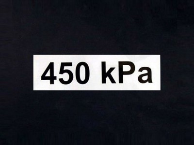 Aufkleber Druck 450 kPa