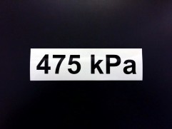 Sticker pressure 475 kPa