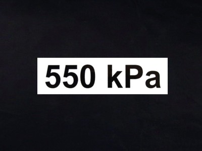 Sticker pressure 550 kPa