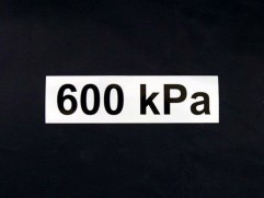 Sticker pressure 600 kPa