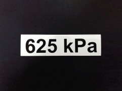 Sticker pressure 625 kPa