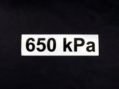 Sticker pressure 650 kPa