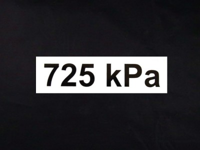 Aufkleber Druck 725 kPa