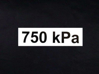 Sticker pressure 750 kPa
