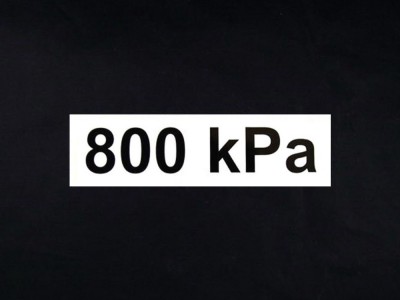 Aufkleber Druck 800 kPa