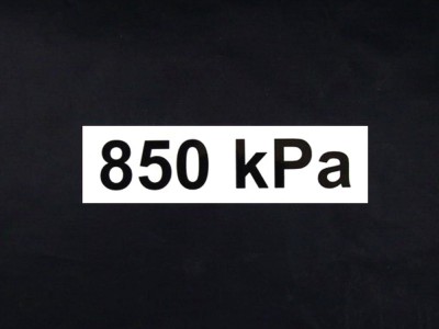 Sticker pressure 850 kPa