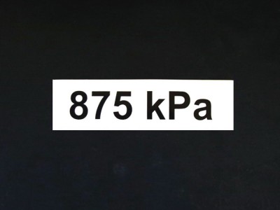 Aufkleber Druck 875 kPa