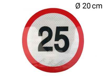 Reflective sticker max. speed 25 km (D20 cm)