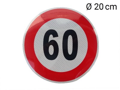 Reflective sticker max. speed 60 km (D20 cm)