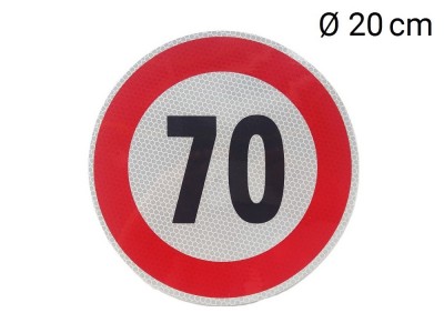 Reflective sticker max. speed 70 km (D20 cm)