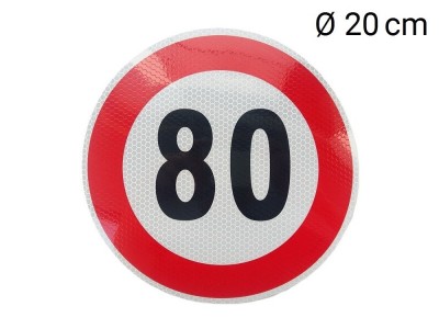 Reflective sticker max. speed 80 km (D20 cm)