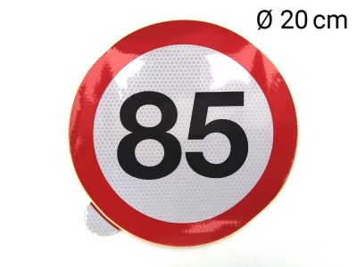 Reflective sticker max. speed 85 km (D20 cm)