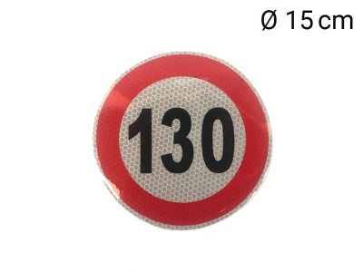 Reflective sticker max. speed 130 km (D15 cm)