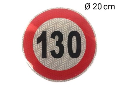 Reflective sticker max. speed 130 km (D20 cm)