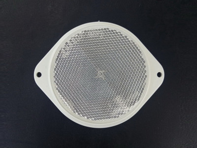 Reflexreflektorkreis weiß mit Ohren D85 mm