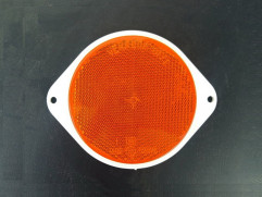 Reflex reflector orange with ears, circular D85 mm