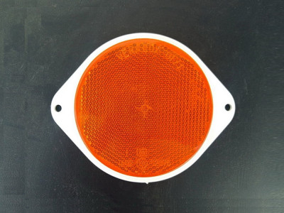 Reflexreflektorkreis orange mit Ohren D85 mm