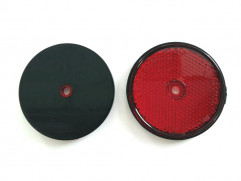 Reflex reflector red, circular D60 mm